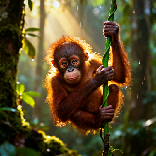 🦧 Affiche “Bébé Orang-Outan” — Enfance de la Forêt