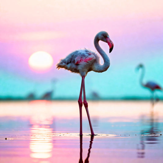 🦩 Affiche “Flamant rose” — Équilibre et Grâce