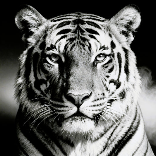 🐅 Affiche “Tigre noir & blanc” — Force silencieuse