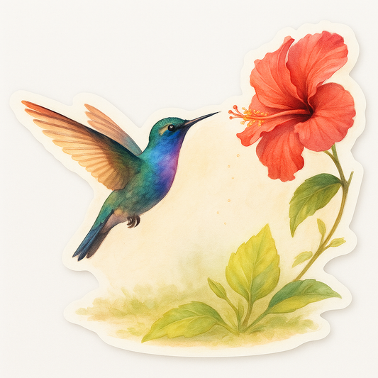 🕊️ Silhouette “Colibri et Fleurs d’Hibiscus” — Collection Silhouettes Equity