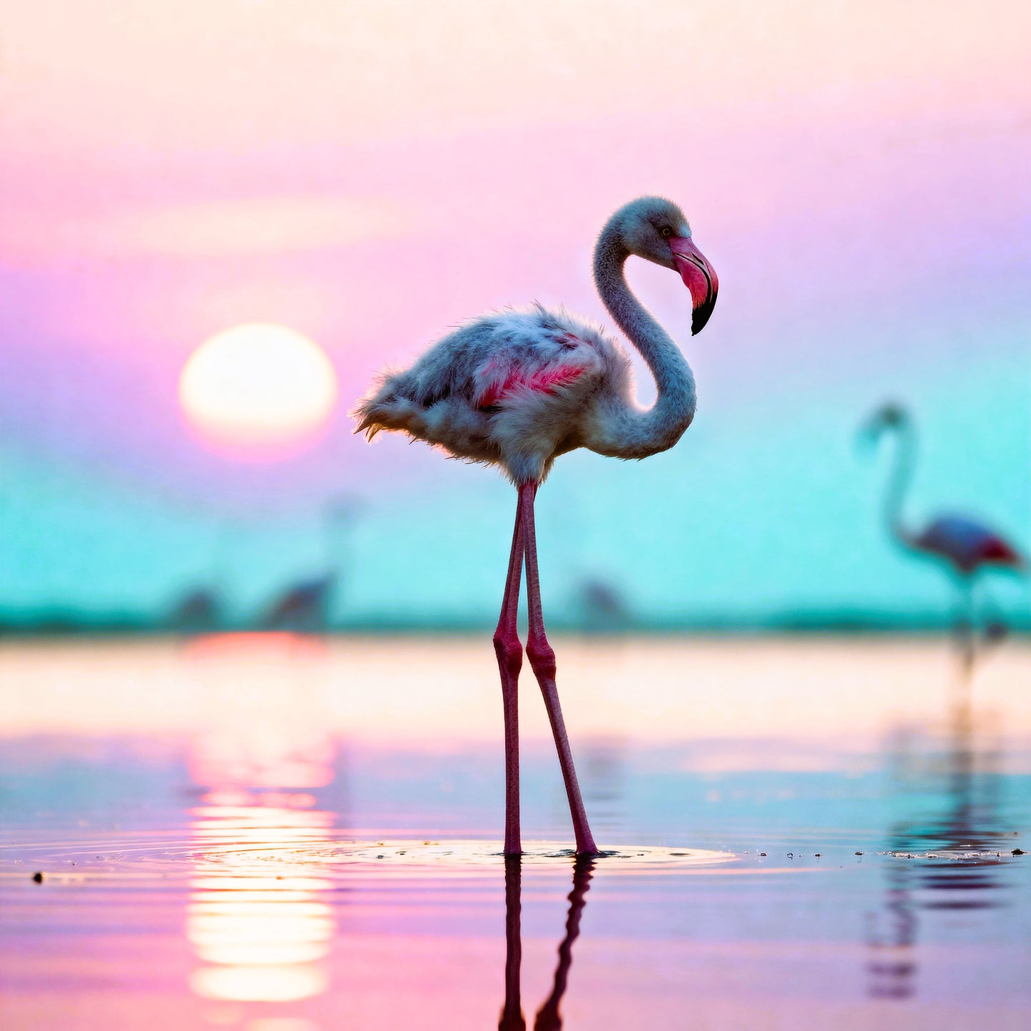 🦩 Affiche “Flamant rose” — Équilibre et Grâce