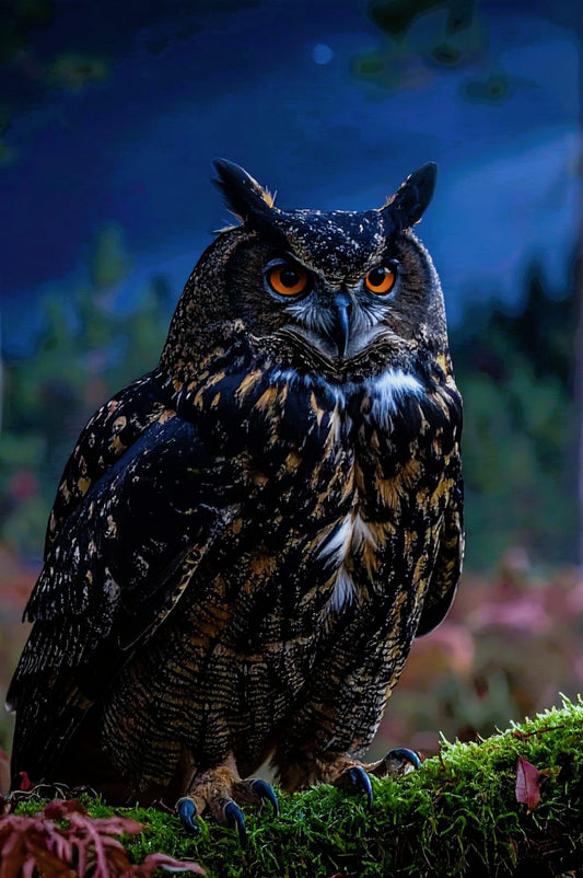 🦉 Affiche “Hibou Grand-Duc” — Veilleur de la Nuit