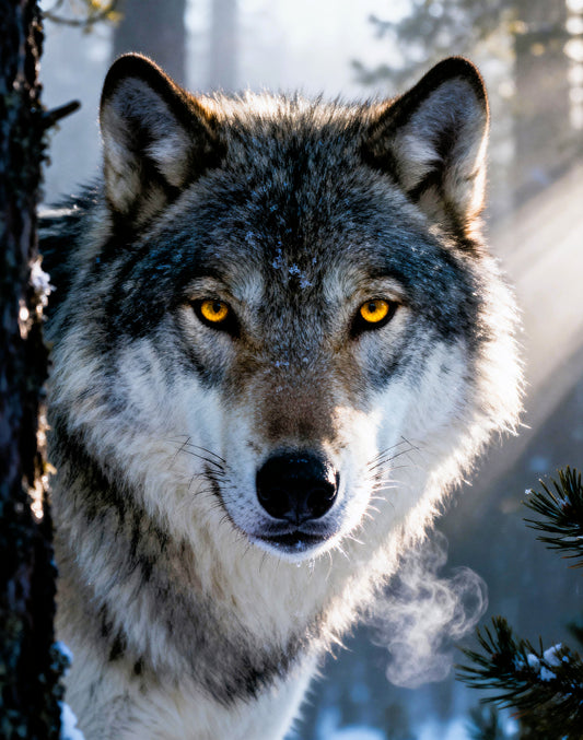 🐺 Affiche “Loup Gris” — Esprit des Forêts