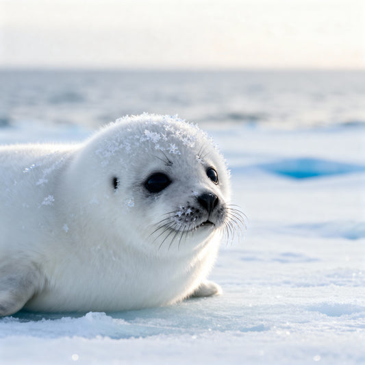 🦭 Affiche “Bébé Phoque du Groenland” — Innocence Polaire
