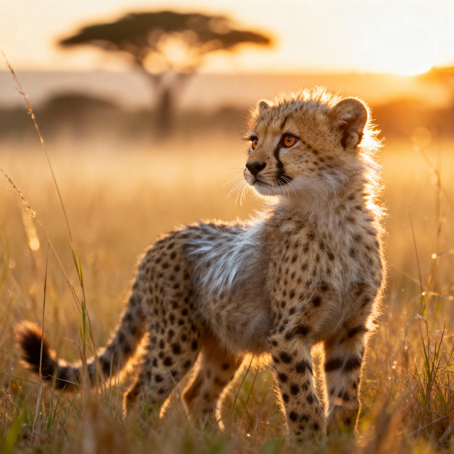 🐆 Affiche “Bébé Guépard” — L’Aube des Vastes Plaines